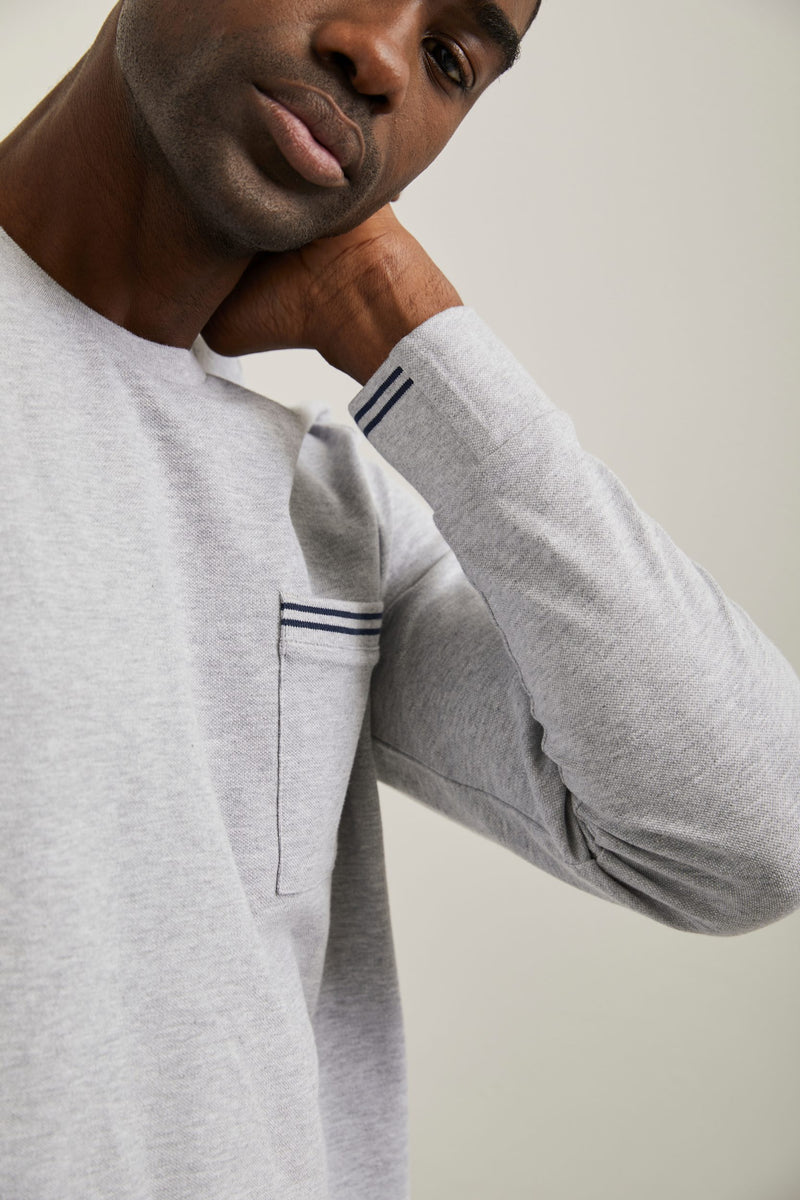 Rib detail pique sweater