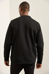 Zip Mock Collar Long Sleeve T-Shirt