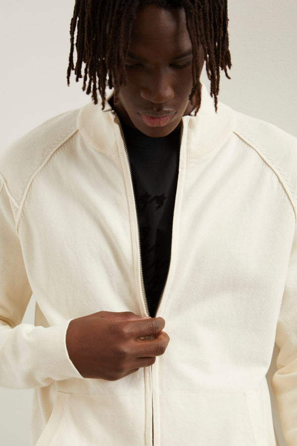 Cardigan zippé à col montant