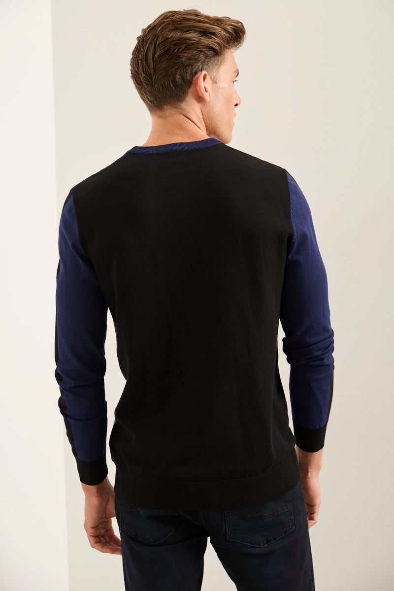 Crew neck t shirt under v neck sweater top