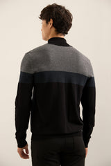 Colour Block Turtle Neck Sweater