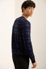 Reversible Check Sweater