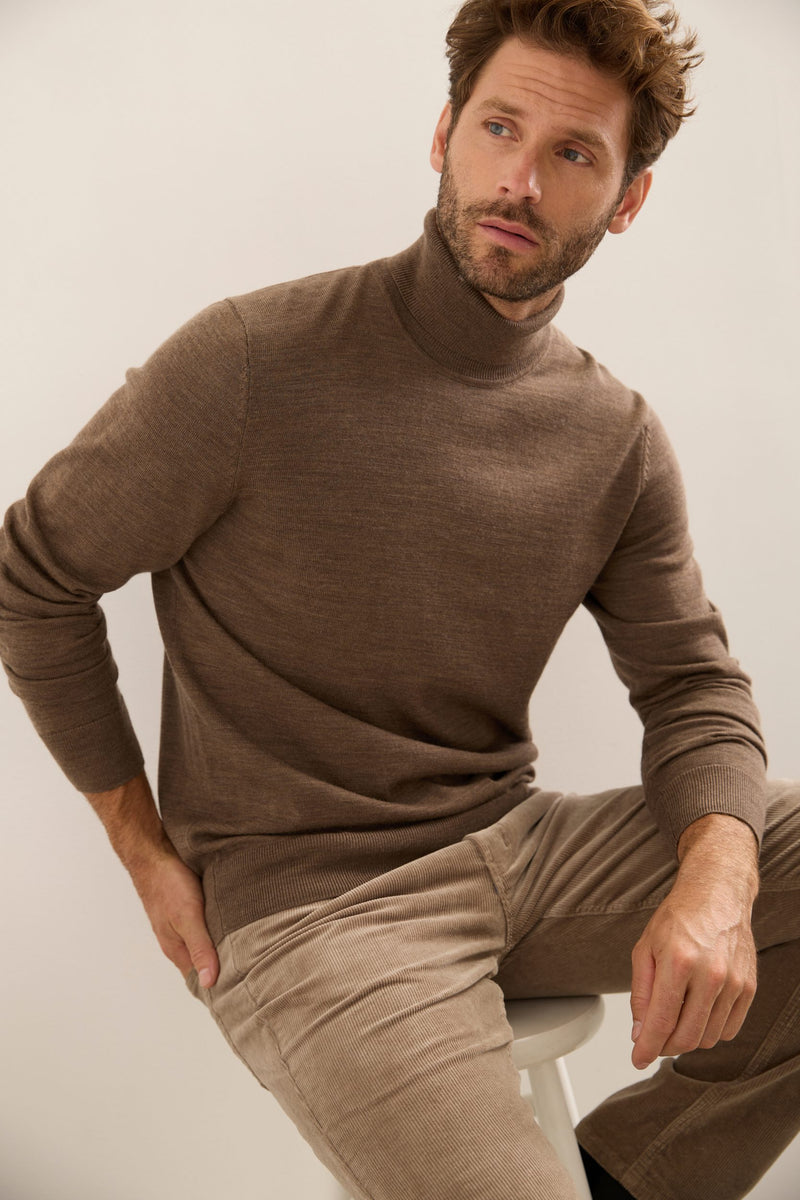 Merino Wool Turtle Neck Sweater