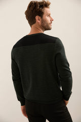 Striped Merino Wool V-Neck Sweater