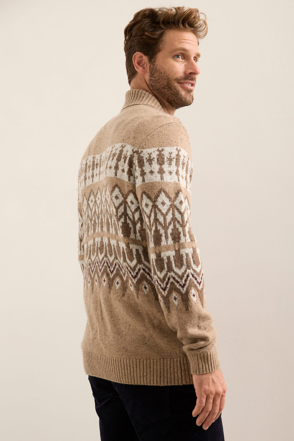 Small Shawl Collar Fair Isle Sweater