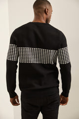 Houdstooth Colour Block Sweater