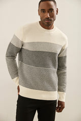 Jacquard Crew Neck Sweater