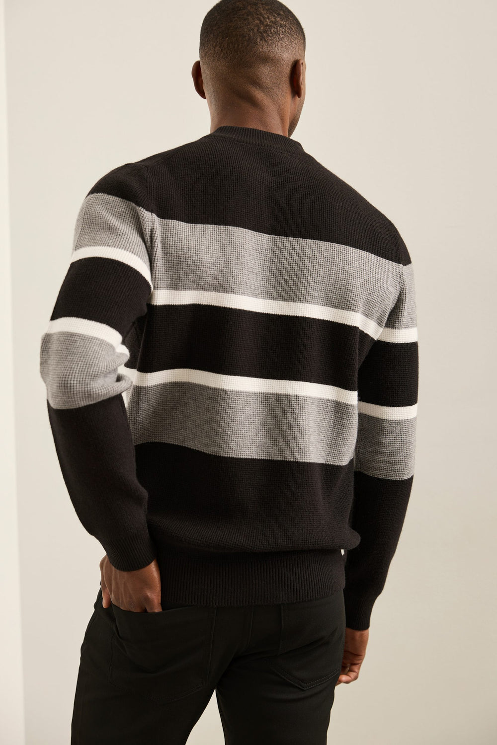 Striped Mock Neck Sweater