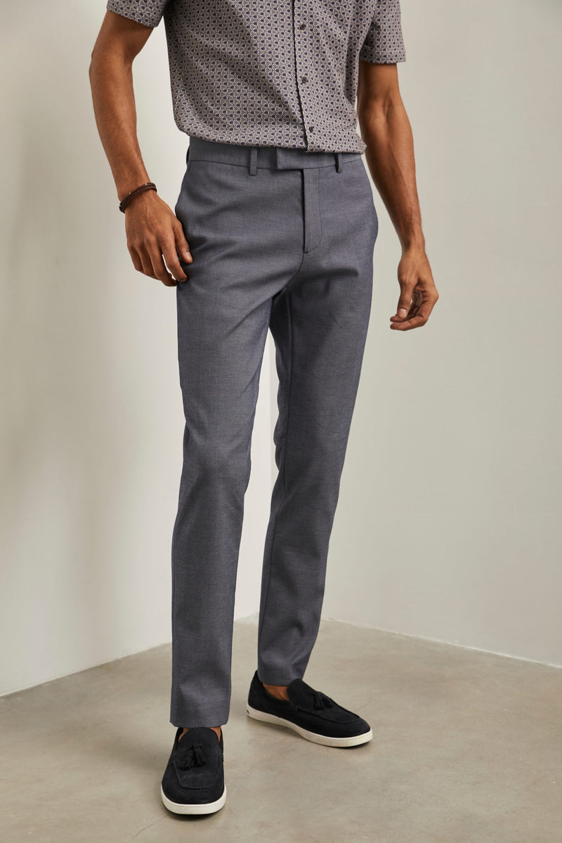 Pantalon bicolore coupe slim avec poche latérale