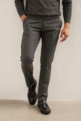 Herringbone Slim Fit Pant With Cuffs