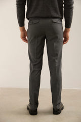 Herringbone Slim Fit Pant With Cuffs