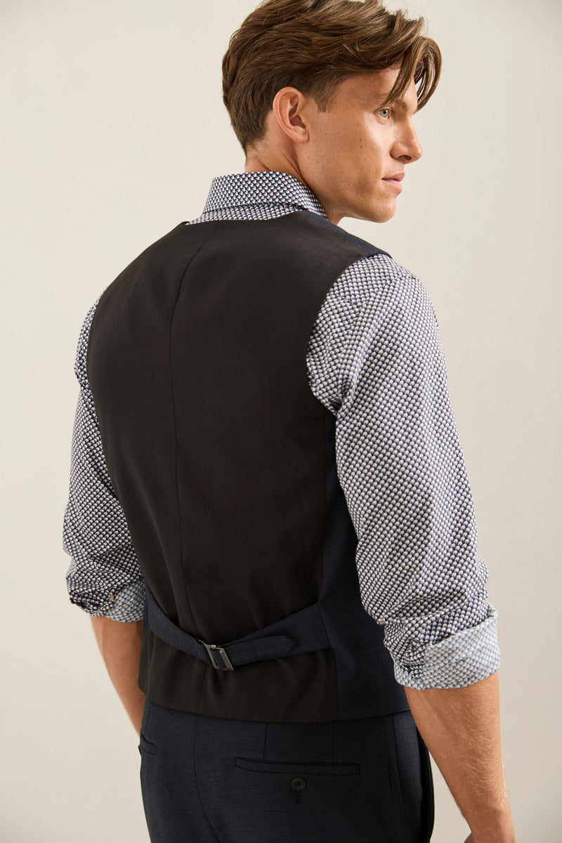 Textured Vest With Patch Pockets