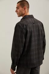 Check overshirt with snap buttons