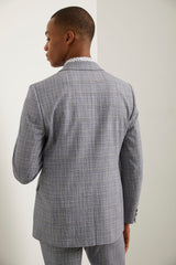 Fitted check blazer