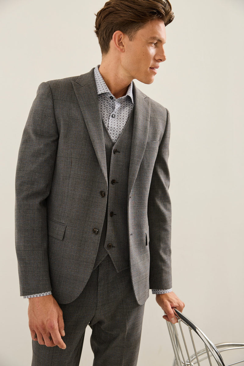 Extra-Fitted Check Blazer