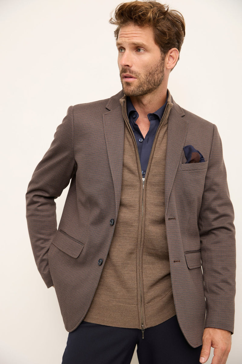 Fitted check blazer sale