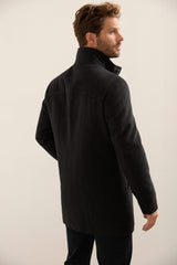 Mock Neck Coat With Removable Collar